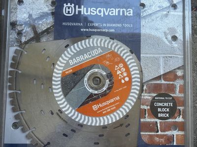 Husqvarna Barracuda Silver 14" Diamond Saw Blade for Concrete, Block & Brick