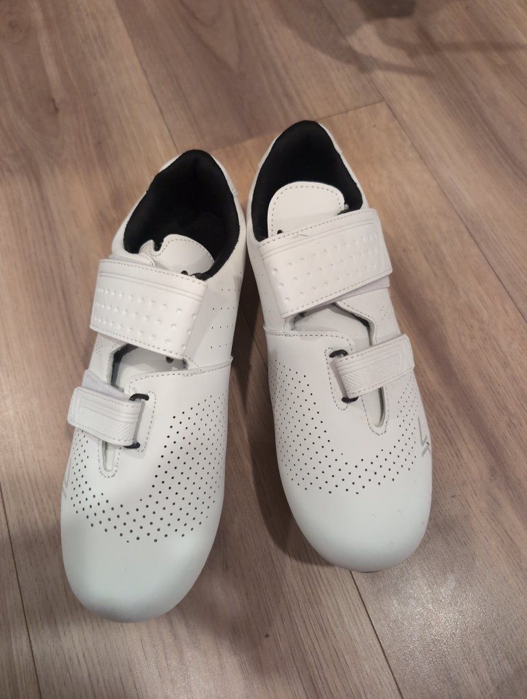 White Cycling Shoes - Hook and Loop Closure- women's size 9.5
