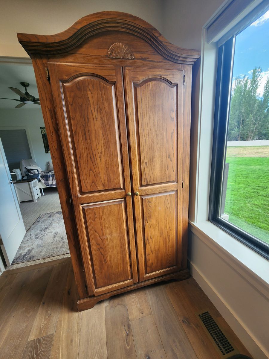 Solid oak armoire