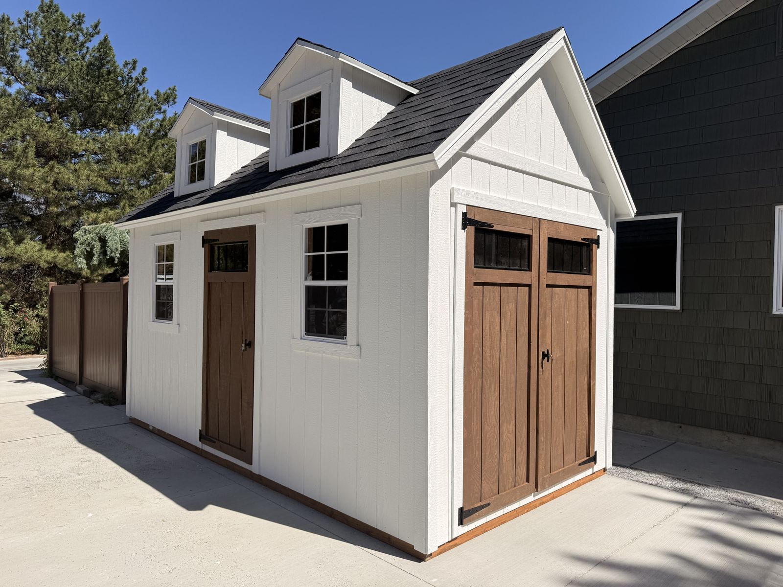 Custom 8x16 A-Frame Shed | Dormers | Douglas Fir Doors