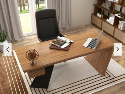 Modern 70.9" Rubberwood Office Desk with Drawer, Walnut Writing Computer Desk