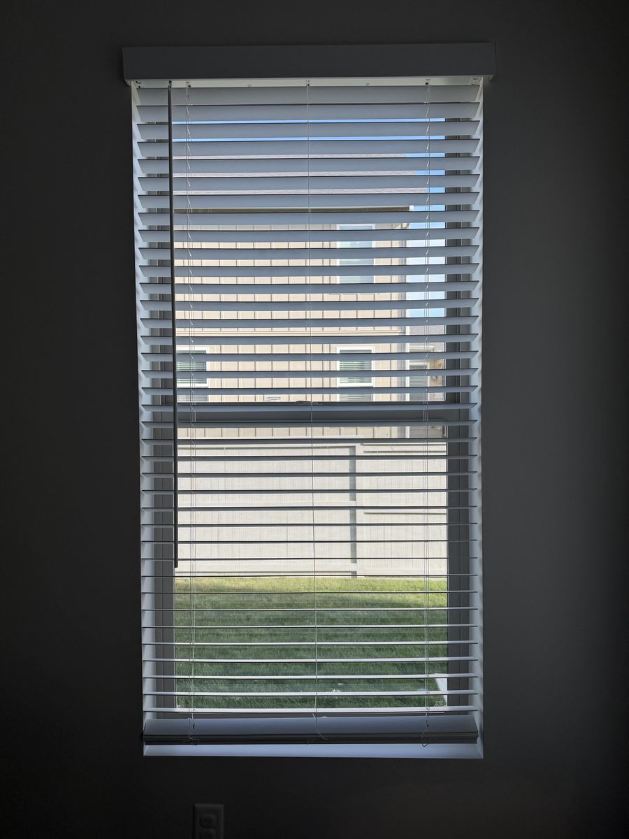 White Faux Wood Blinds