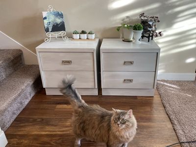 Pair of matching refinished nightstands