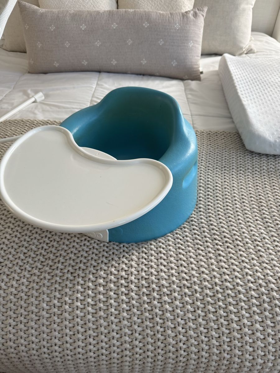 Bumbo Floor Seat with Tray, Aqua, Baby Support Seat