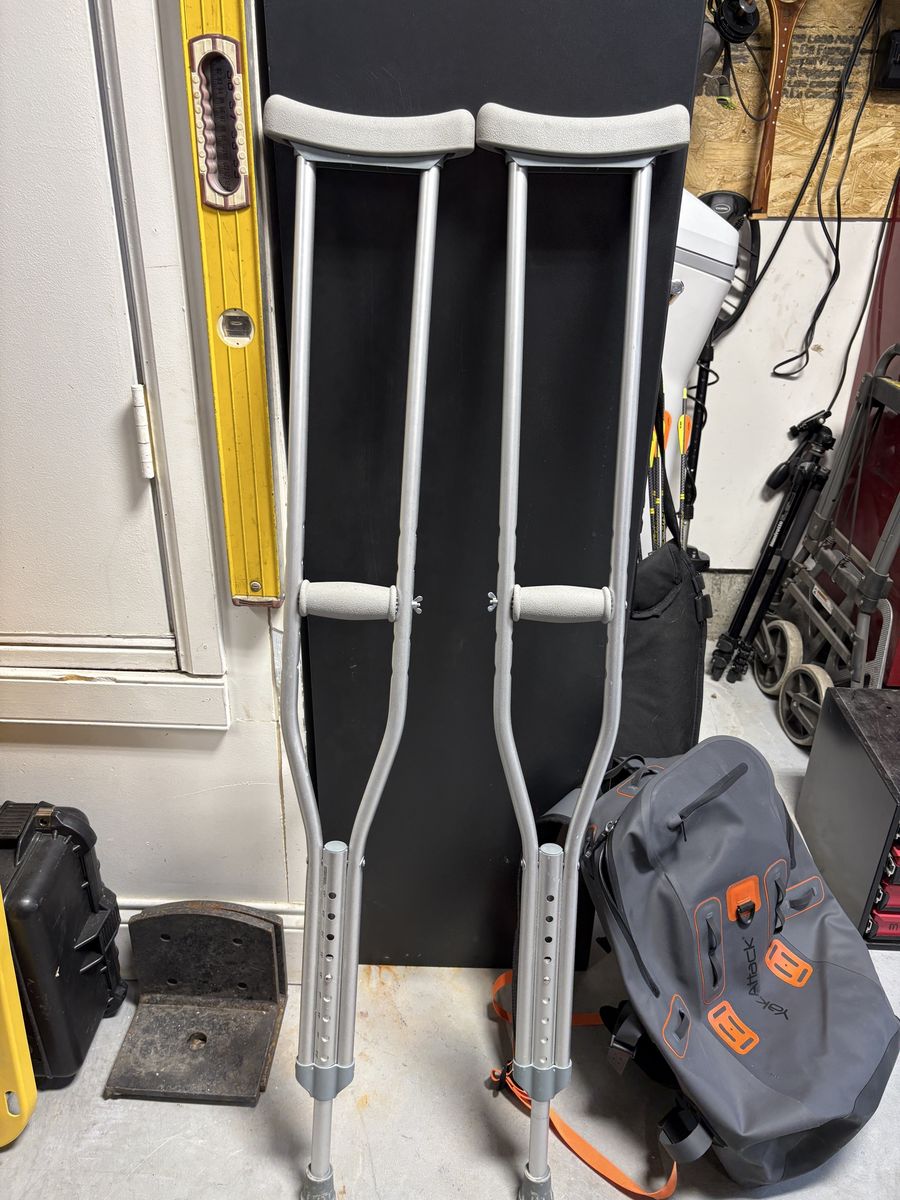 FREE Adjustable Aluminum Axillary Crutches - Pair