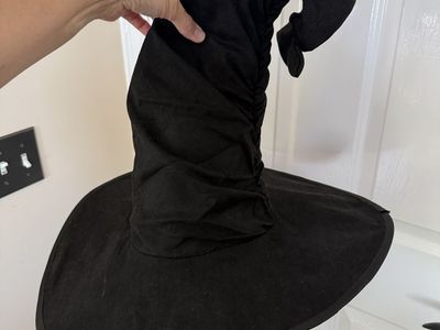 Adult one sized black witch hat