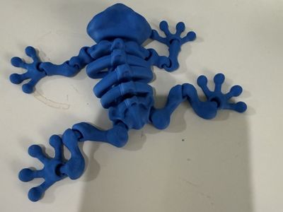 Articulated Flexi Frog Fidget Toy - 3D Printed Blue