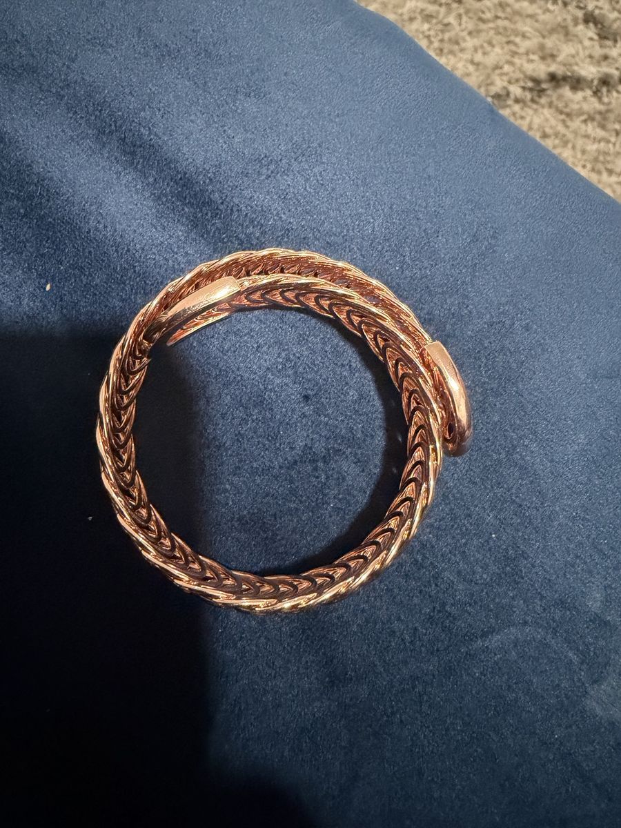 Rose Gold Tone Wire Coil Wrap Bangle Bracelet Statement Jewelry