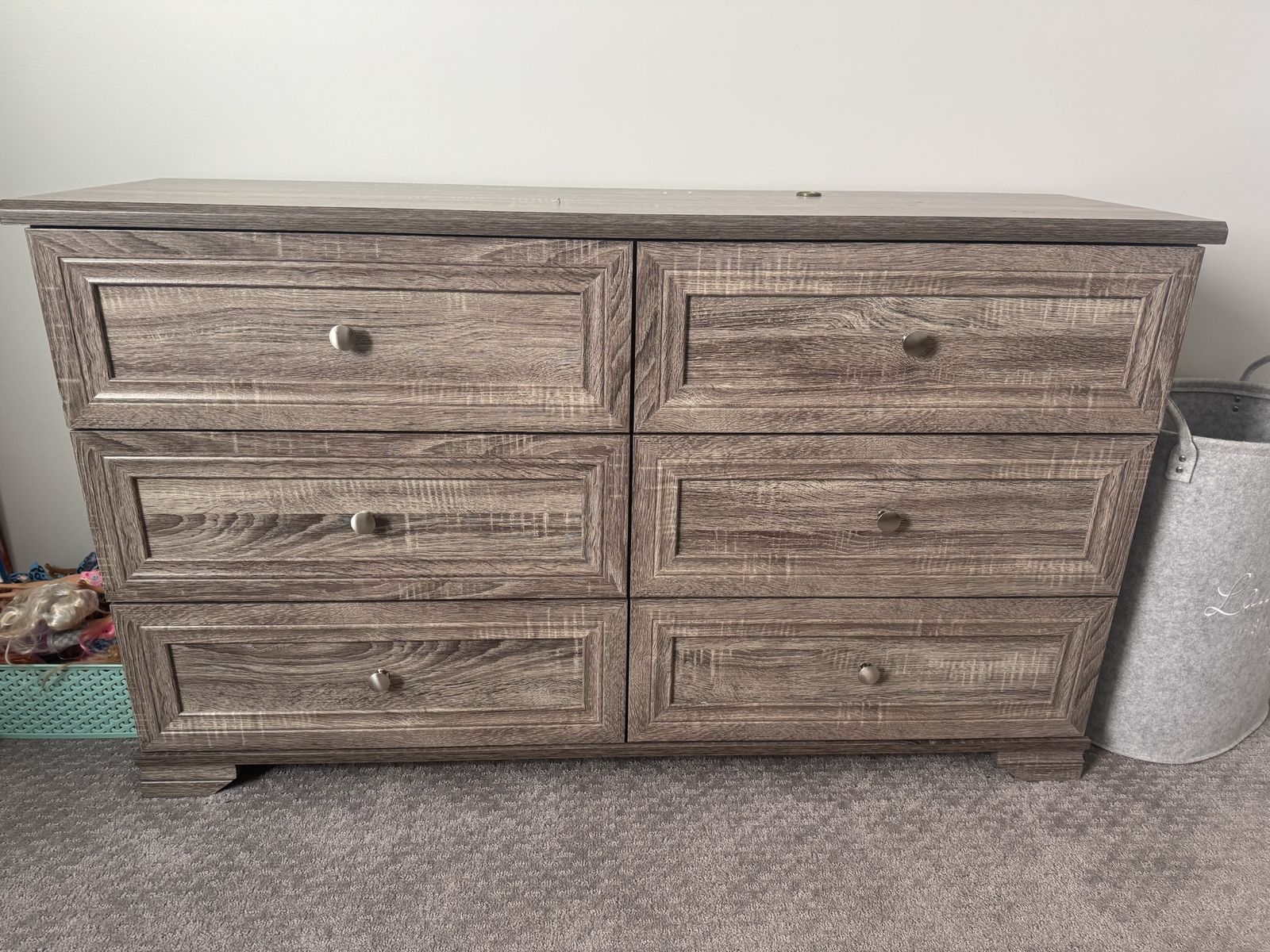 6-Drawer Weathered Oak Dresser