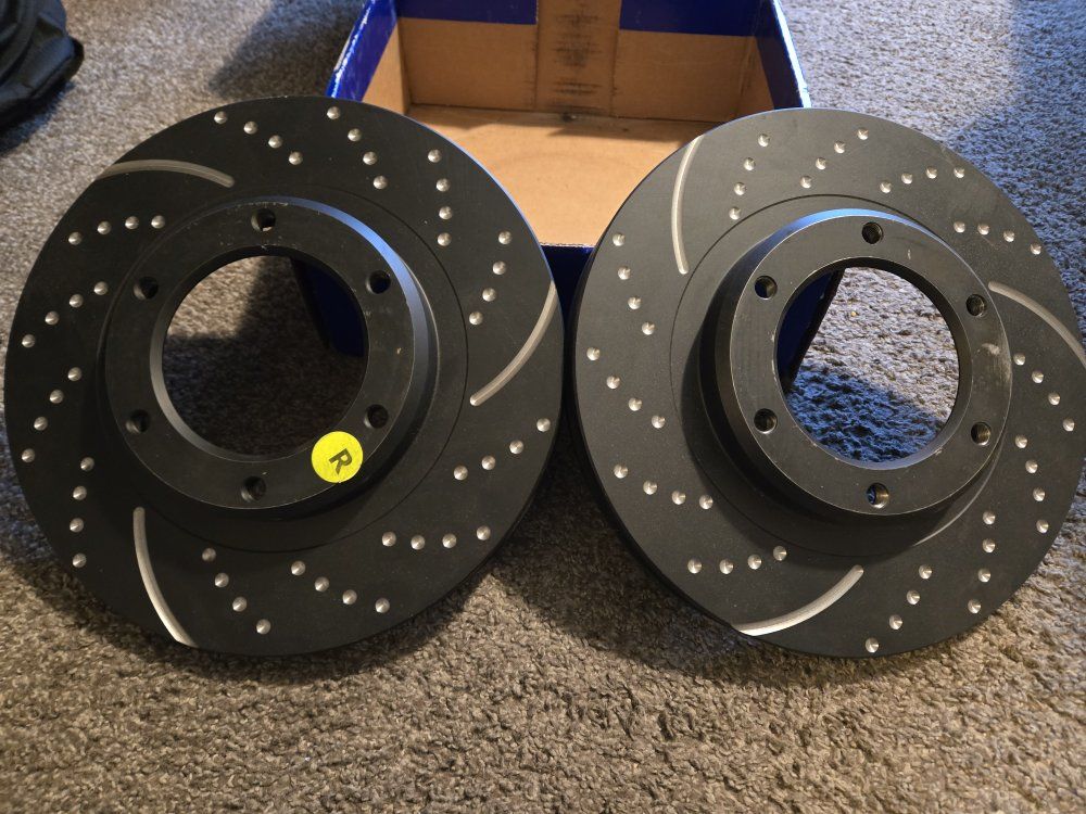 Brand new EBC brake rotors for a Land Cruiser or Lexus LX450