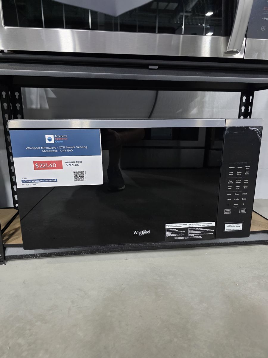 Whirlpool Countertop Microwave with Sensor Cooking — 2.2 Cu Ft, Brand New