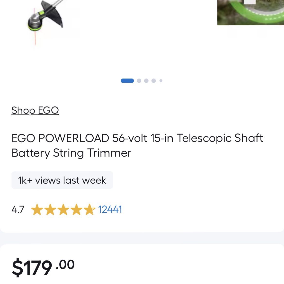 EGO POWER+ 56v Battery String Trimmer (Tool Only)