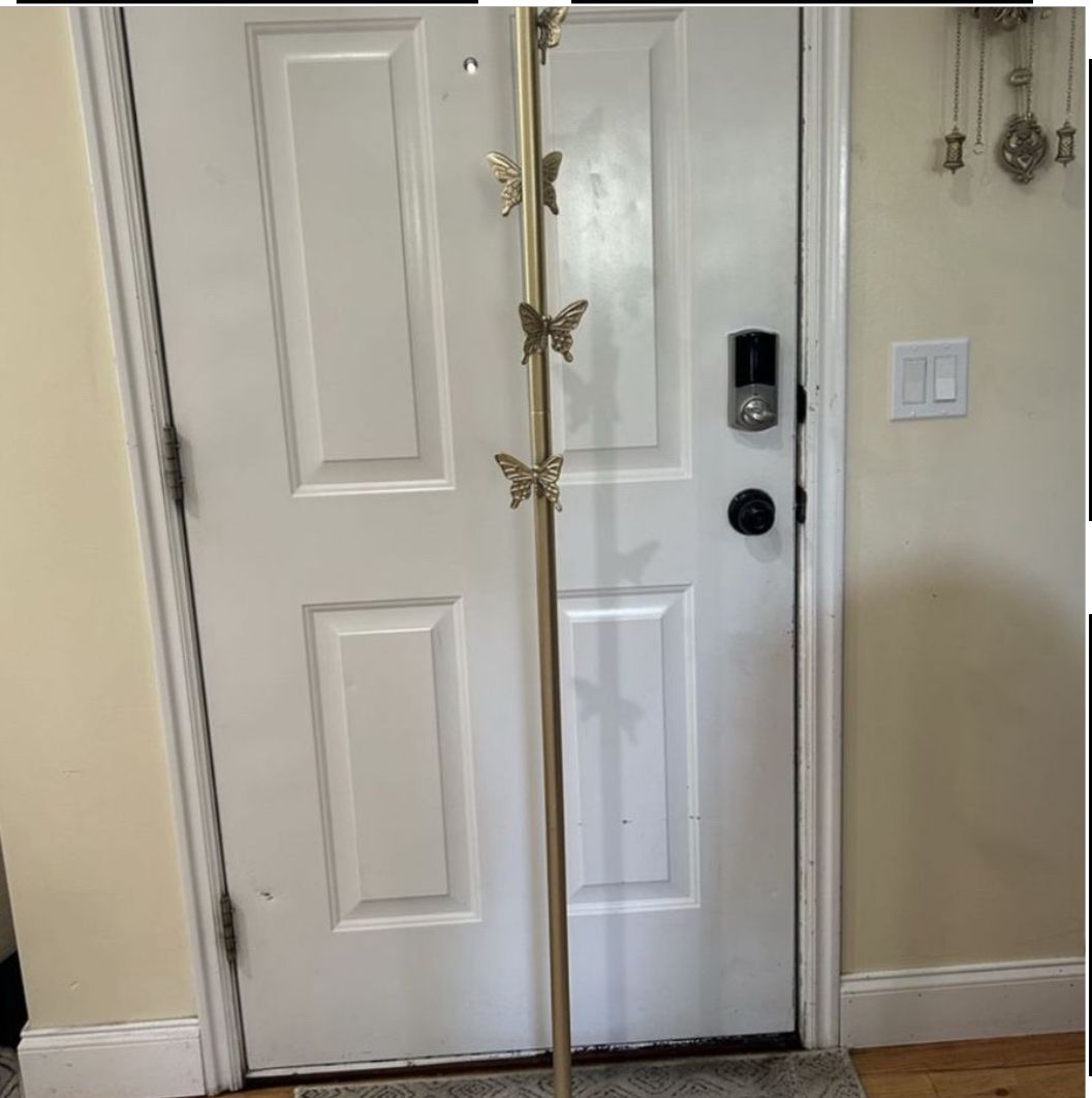 Gold butterfly coat rack