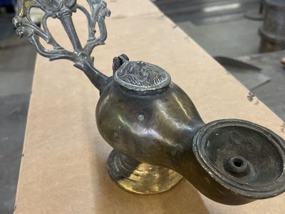 Antique Oil lamp possibly used by one of the ten virgins or Jesus Christ himself