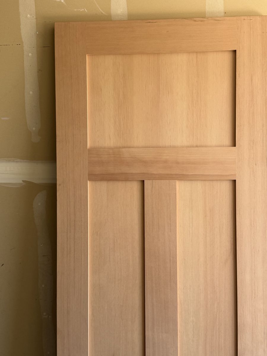 Unfinished 3-Panel Shaker Style FIR Wood Door Slab