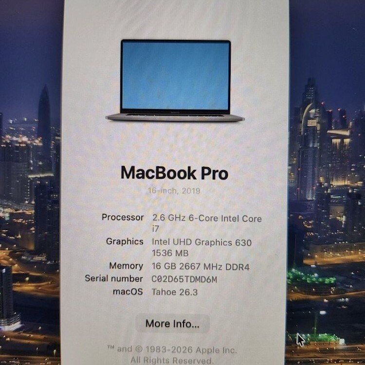 2019 Macbook pro w/touchbar i7 processor