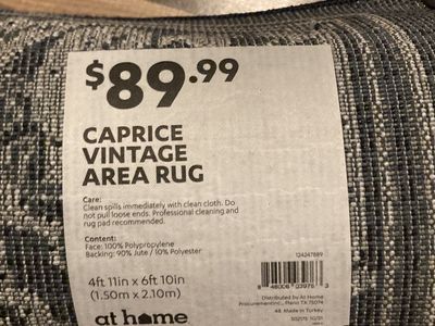 At Home Caprice Vintage Area Rug, 4ft 11in x 6ft 10in, Polypropylene, Jute/Polyester