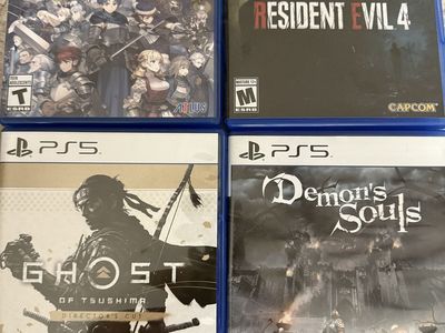 PS5 Games: Resident Evil 4, Demon's Souls, Ghost of Tsushima Director's Cut, Unicorn Overlord (4-Game Lot)
