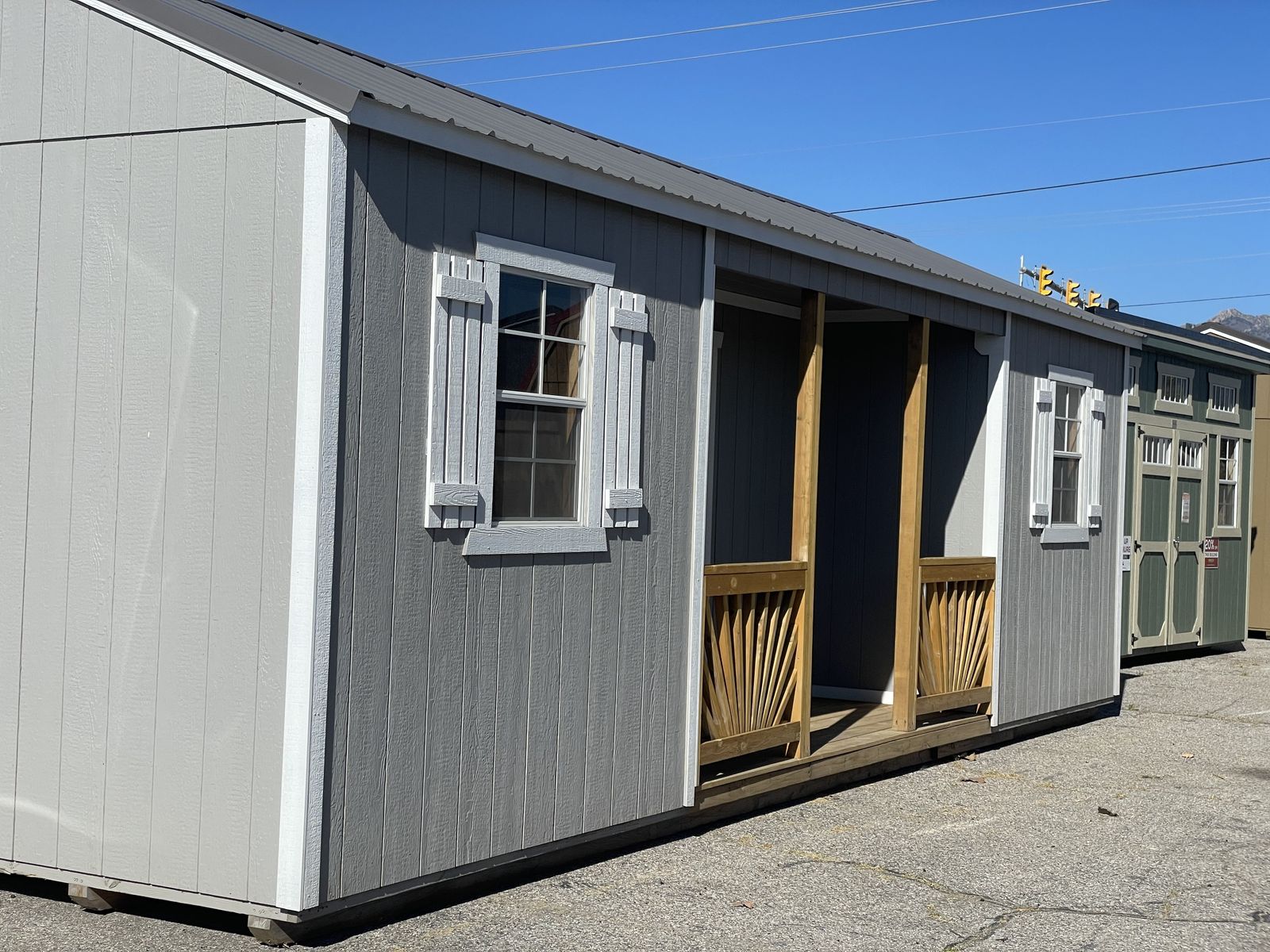 His and Hers 12x28 Center Porch Utility Shed!