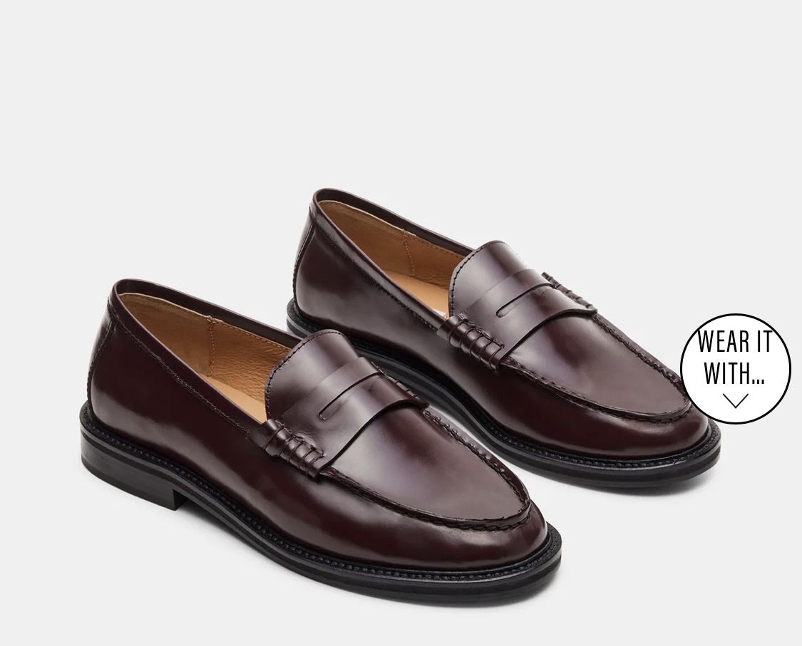 Steve Madden Burgundy Leather Penny Loafers Women's Size 7.5