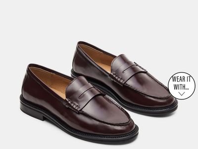 Steve Madden Burgundy Leather Penny Loafers Women's Size 7.5