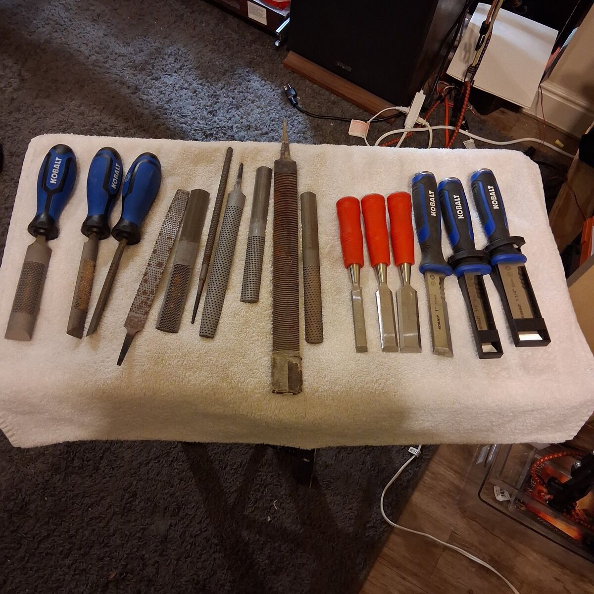 collection of woodworking hand tools