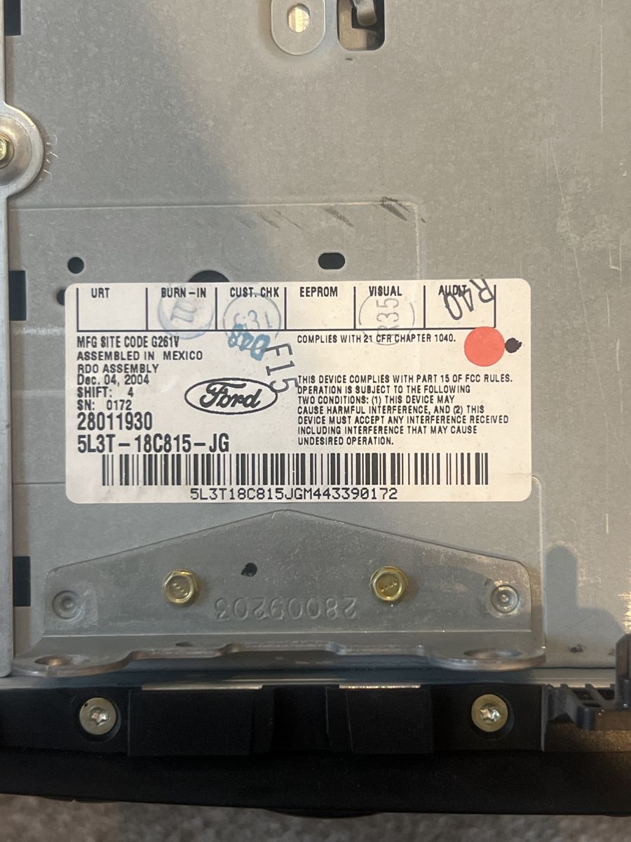 Ford OEM In-Dash 6-Disc CD Changer/Radio Head Unit