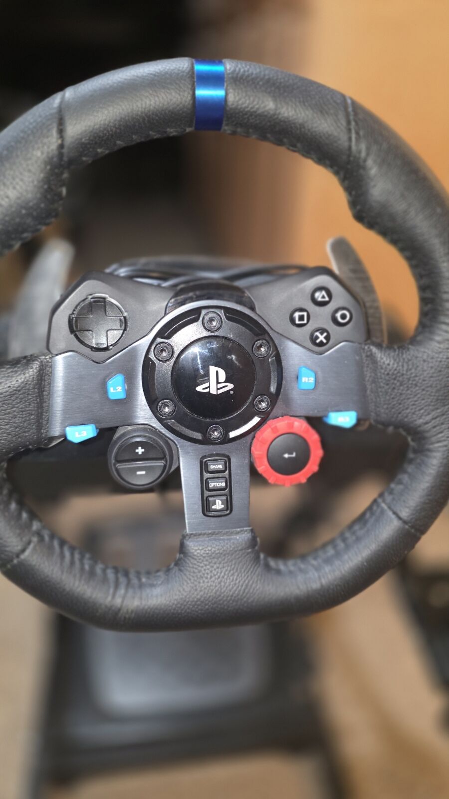Logitech g29 Wheel, Pedals, and H pattern shifter on mount