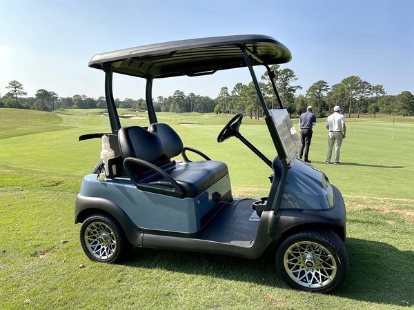 Pearl Mist Grey 2017 Club Car Precedent is freshly refurbished, lithium-powered, and ready to roll