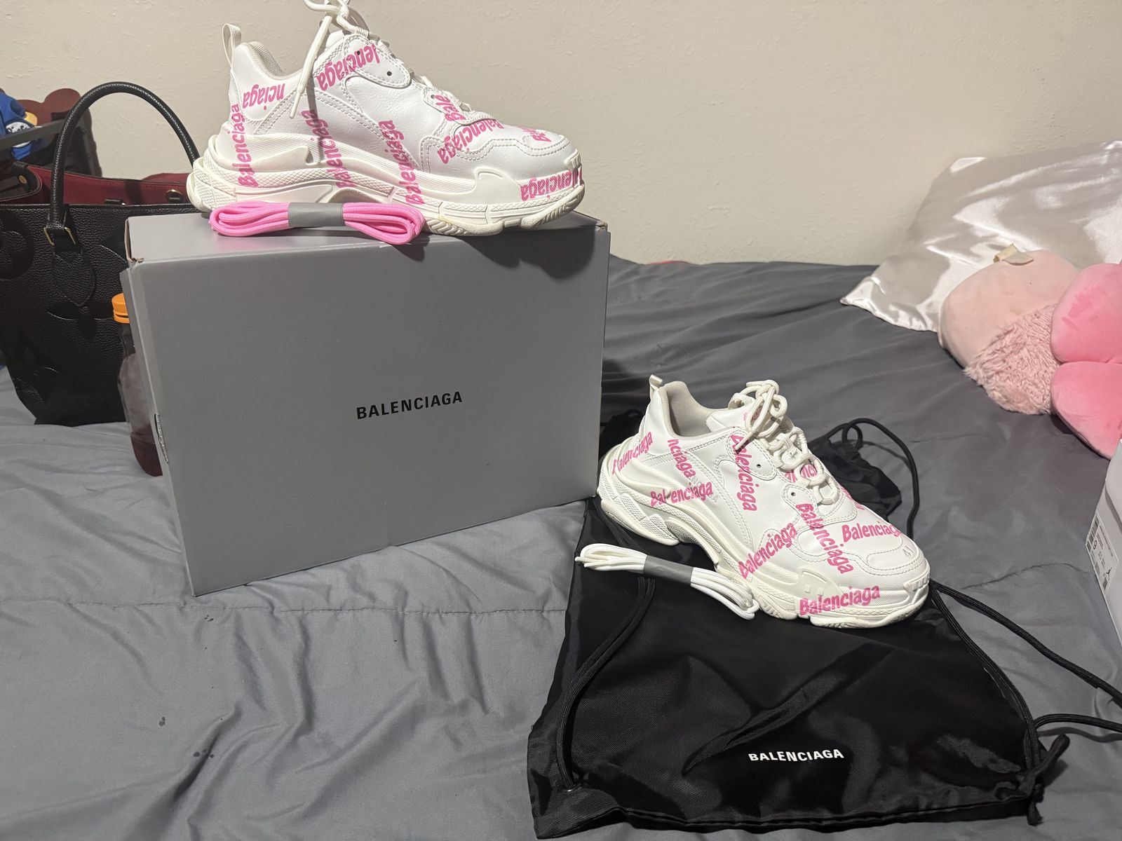 Balenciaga Triple S Pink Logo - Women’s EU 41
