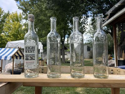 Empty Clear Glass Whiskey Bottles Decorative