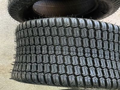 Two lawn mower tires