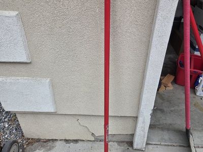 Red Garden Rake with Black Handle - Durable Metal Head for Yard Work