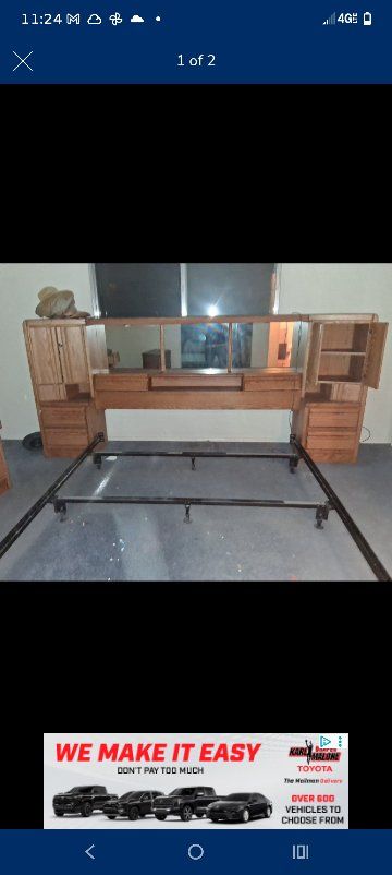 oak king size bedframe