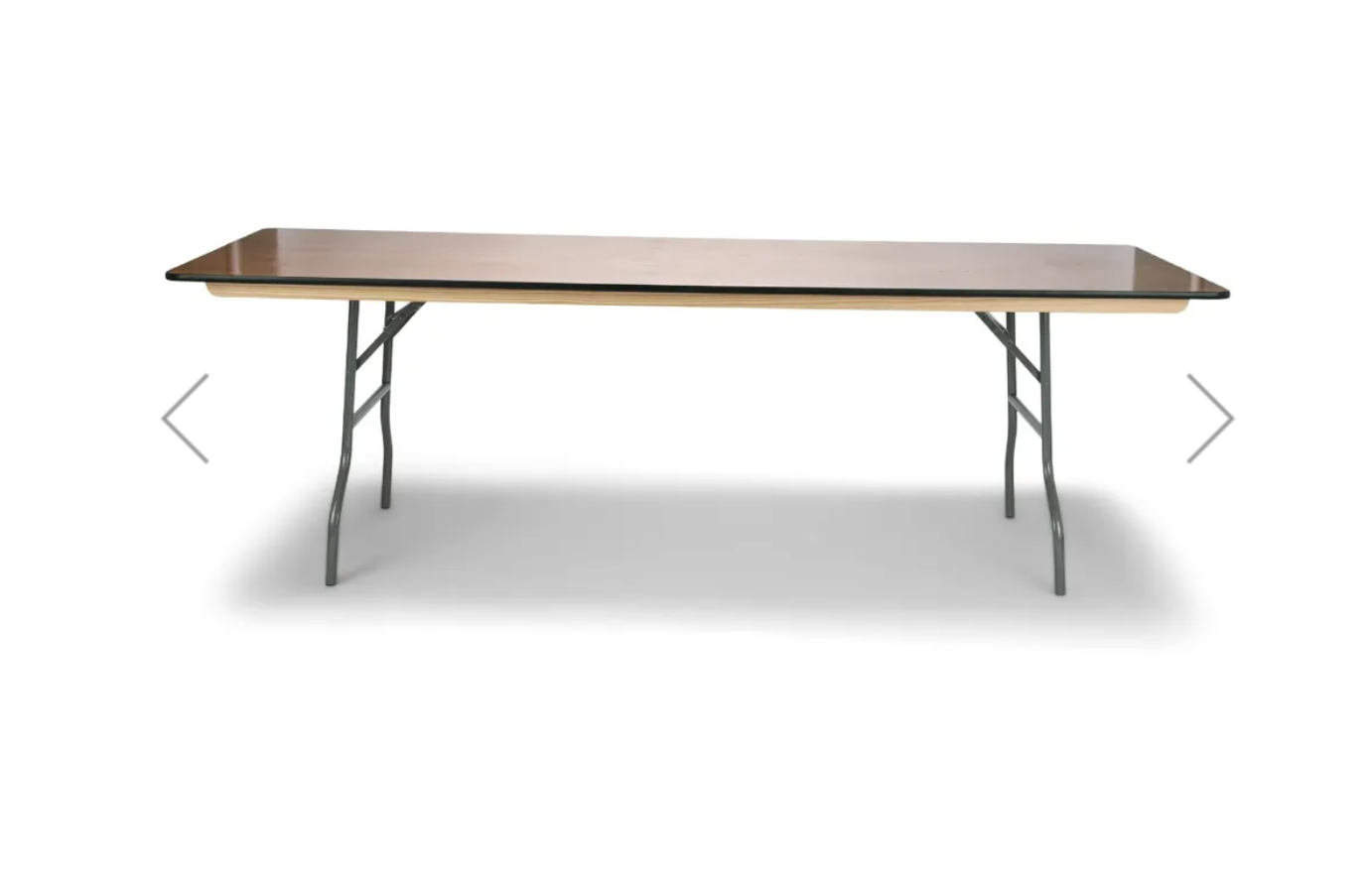 Wood top folding table 8'x40"