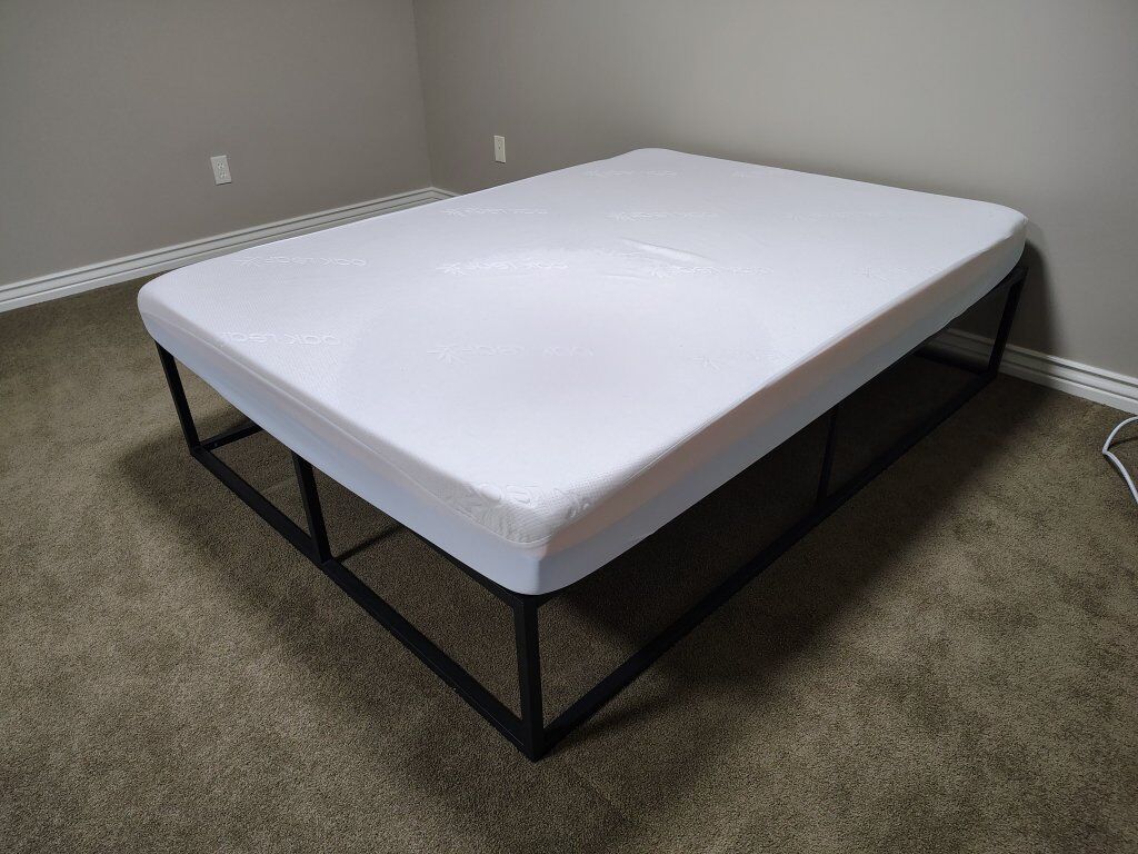 Full-Size Bed Frame, High-Quality Memory Foam Mat
