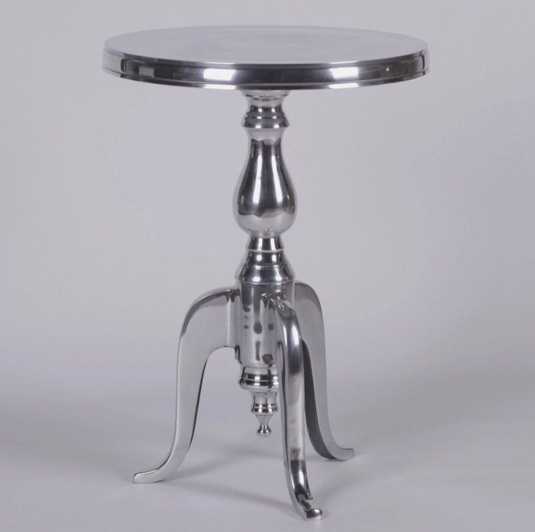 Stunning Polished Aluminium Metal coloured Round S