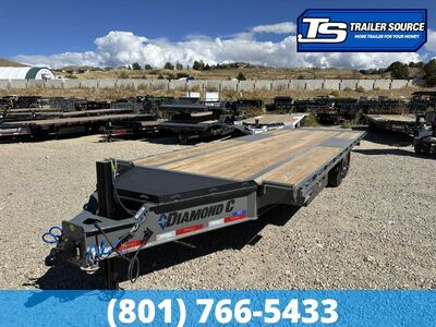 8.5x24 Diamond C DET 208 Deckover Tilt Trailer - 18K GVWR - Hydraulic Jack(s)