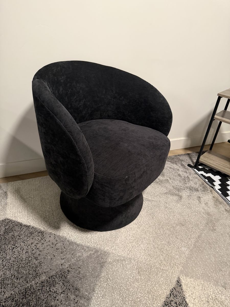 Upholstered Cuddle Reading Lounge Chair, 360° Modern Boucle Swivel Curved Armchair