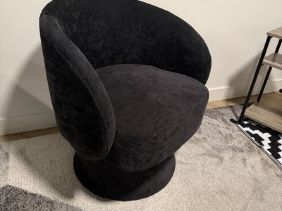 Upholstered Cuddle Reading Lounge Chair, 360° Modern Boucle Swivel Curved Armchair
