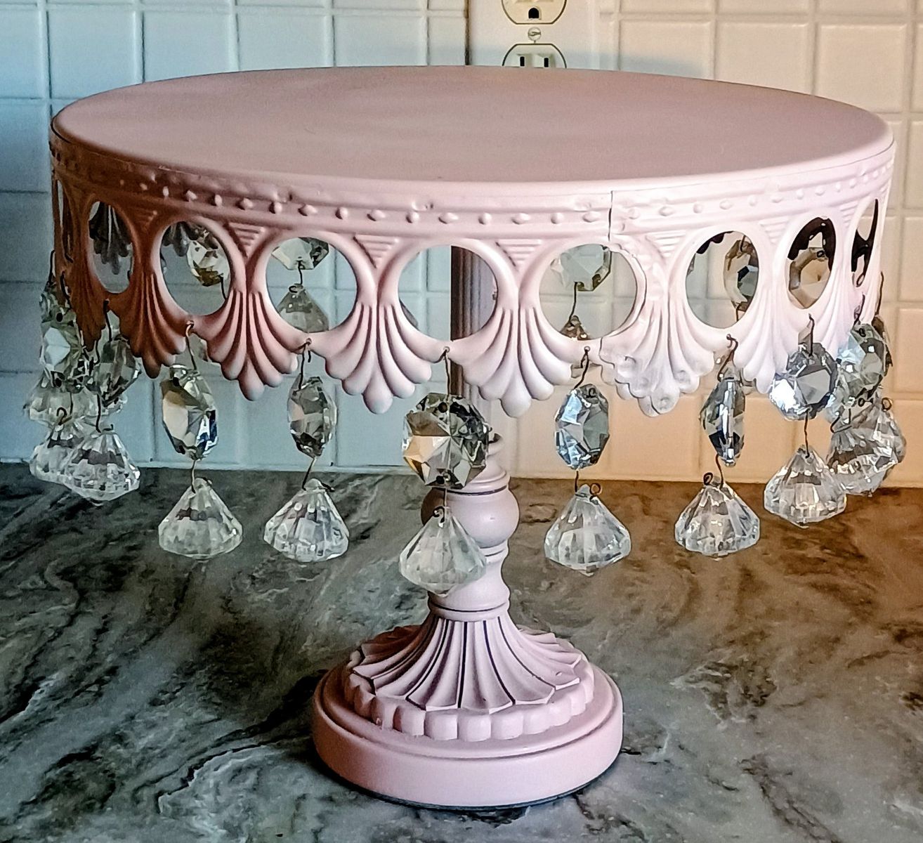 Pink Metal Cake Stand