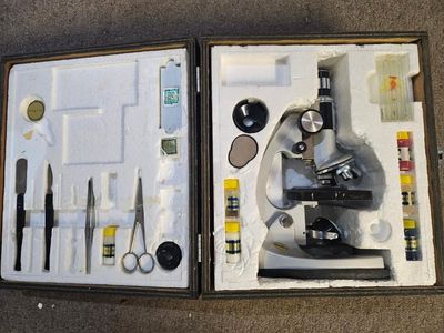 Tasco Microscope with storage case and accessories