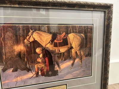 The Prayer at Valley Forge Framed Art Print by Arnold Friberg - Historical Americana Artwork