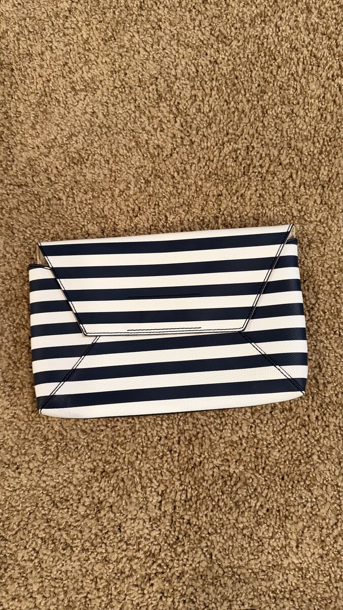 J CREW striped clutch