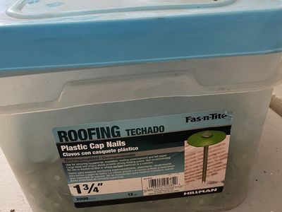 Plastic cap nails for construction and roofing