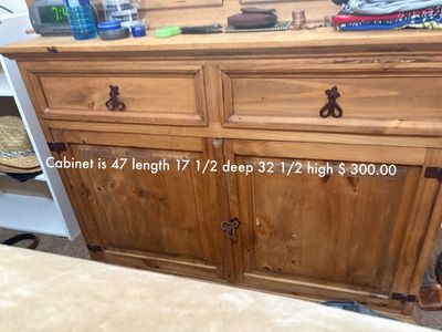 Solid Wood Storage Cabinet with Drawers - 47" L x 17.5" D x 32.5" H