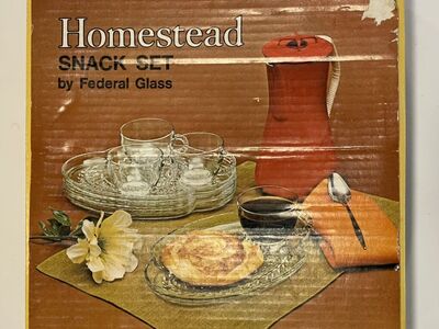 1950's Homestead Snack Set By Federal Glass