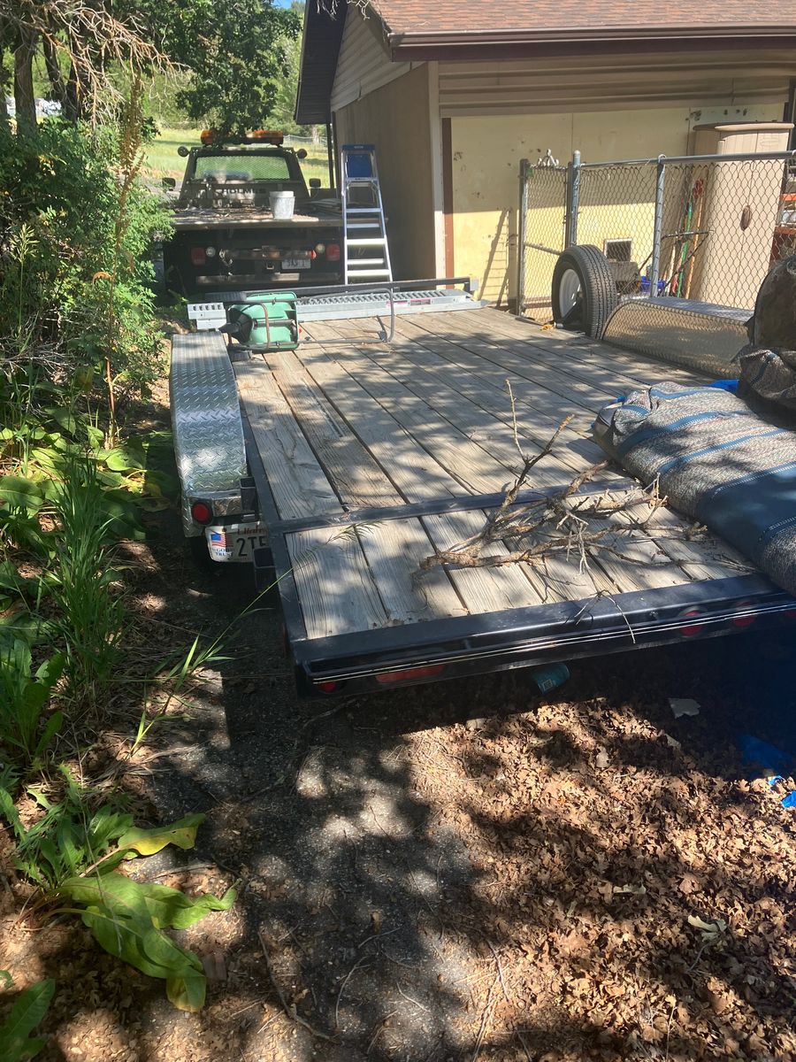 PJ car hauler trailer with ATV winch