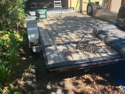 PJ car hauler trailer with ATV winch