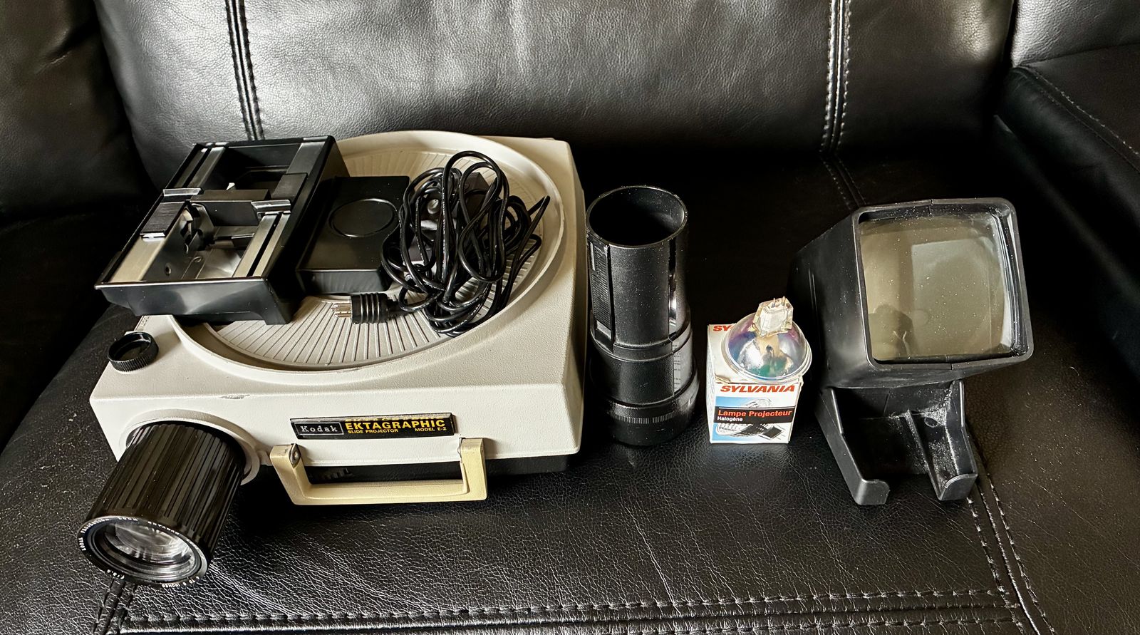 Kodak Ektagraphic E-2 Slide Projector Bundle with Viewer, Lens, and Accessories